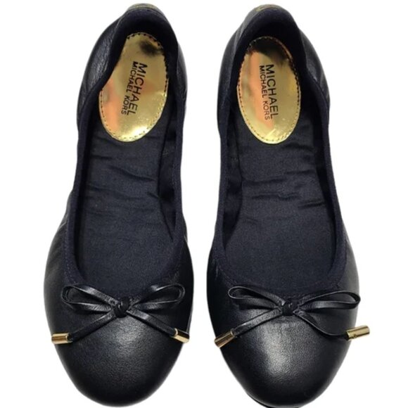 Michael Michael Kors City Ballet Flats Black Leather size 6 - Picture 1 of 16